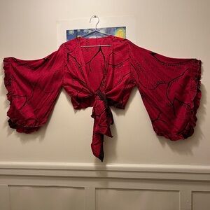 Stevie Nicks style Silk bell sleeve top